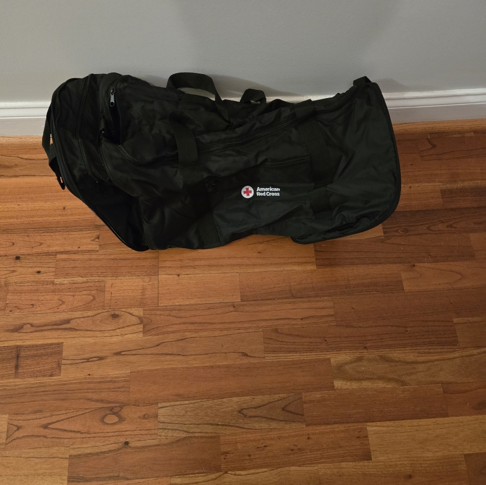 American Red Cross Black Expandable Duffel Bag